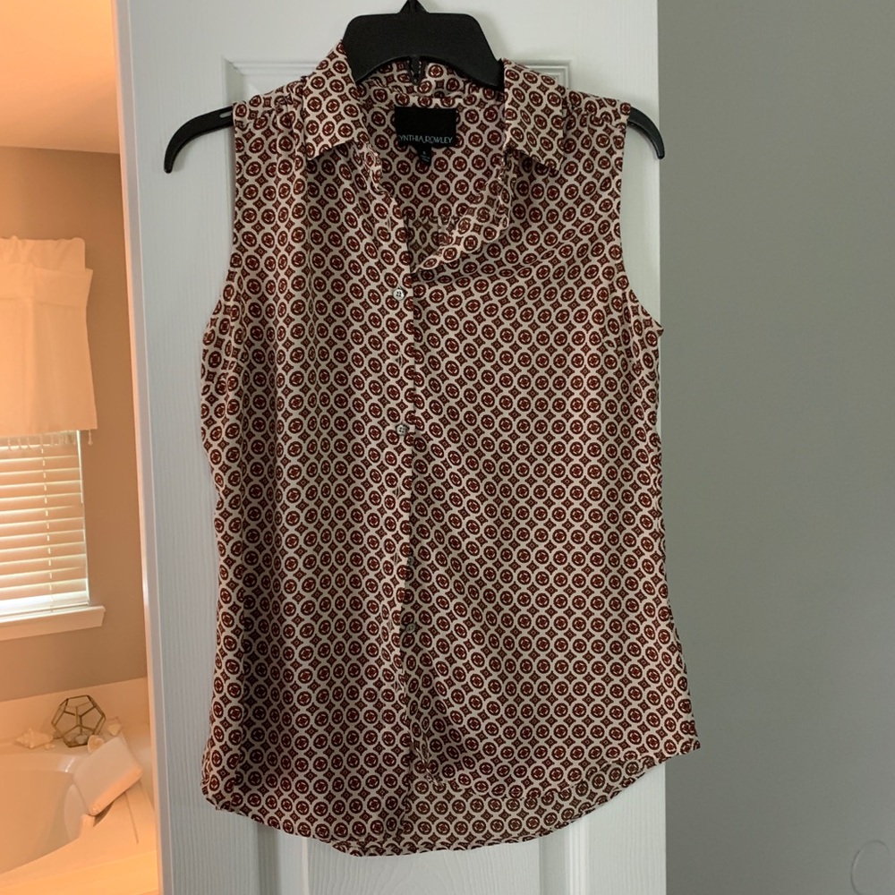 Cynthia Rowley Sleeveless Button Up Shirt